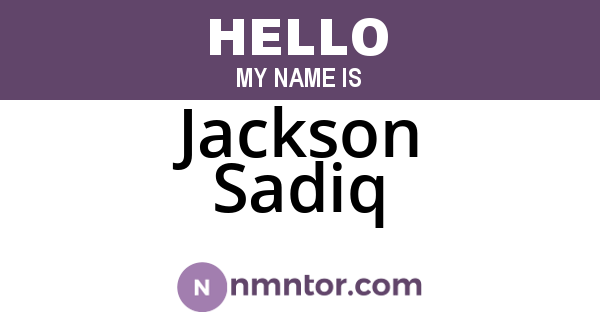 Jackson Sadiq