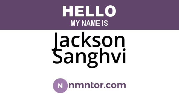 Jackson Sanghvi