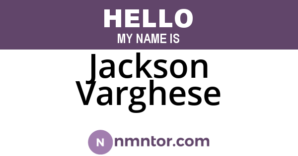 Jackson Varghese
