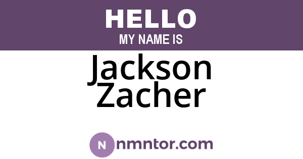 Jackson Zacher