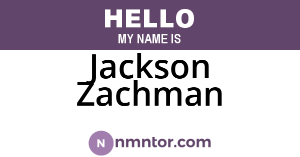 Jackson Zachman