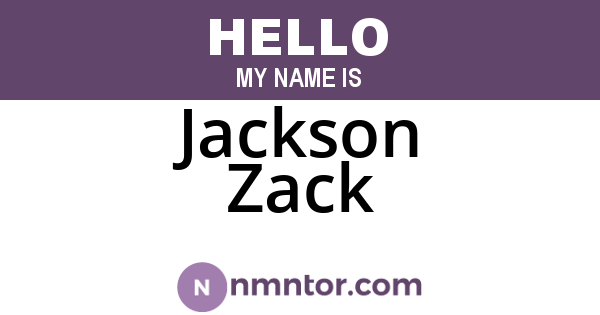 Jackson Zack