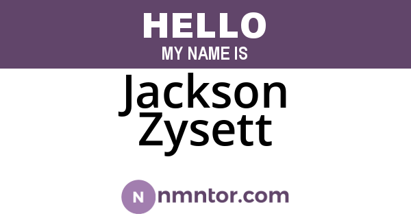 Jackson Zysett