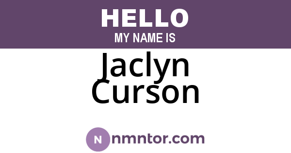 Jaclyn Curson