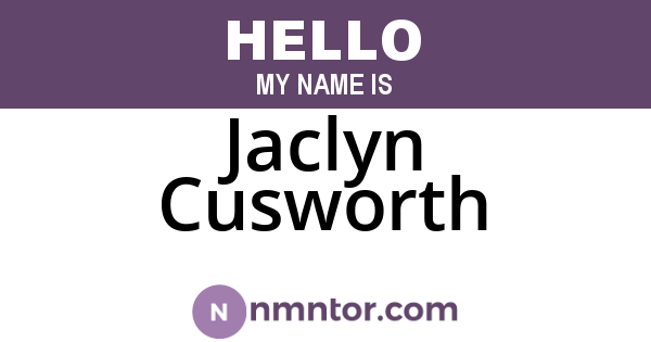 Jaclyn Cusworth