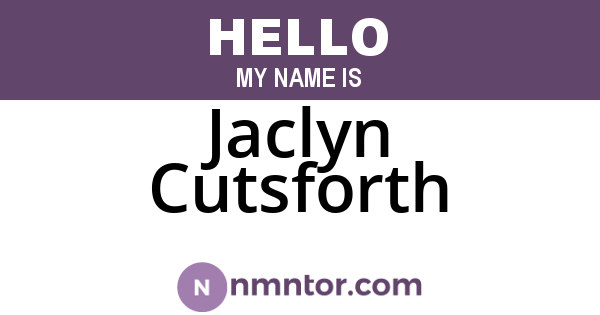 Jaclyn Cutsforth