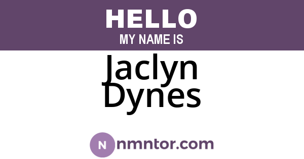 Jaclyn Dynes