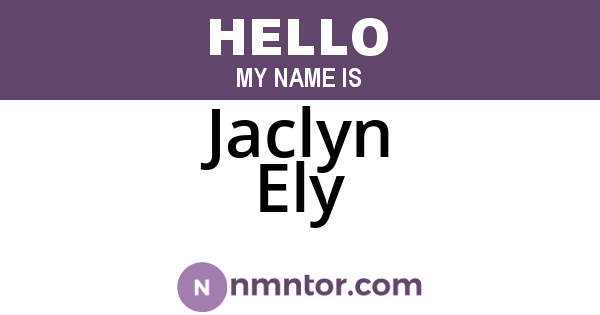 Jaclyn Ely