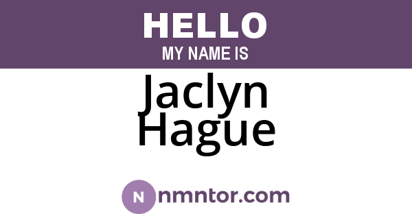Jaclyn Hague