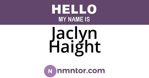 Jaclyn Haight
