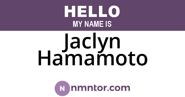Jaclyn Hamamoto
