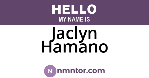 Jaclyn Hamano