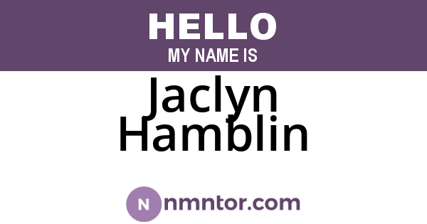 Jaclyn Hamblin