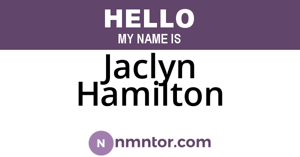 Jaclyn Hamilton