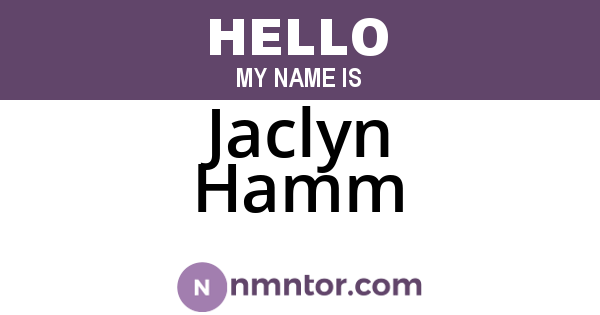 Jaclyn Hamm