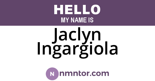Jaclyn Ingargiola