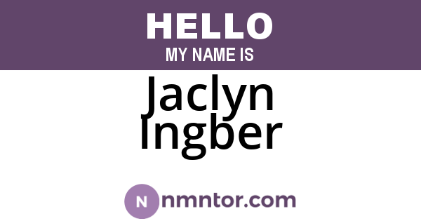 Jaclyn Ingber