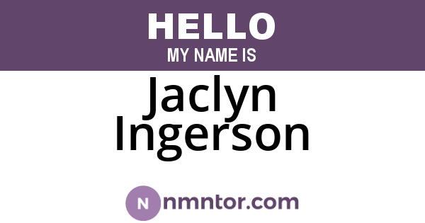 Jaclyn Ingerson