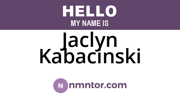 Jaclyn Kabacinski