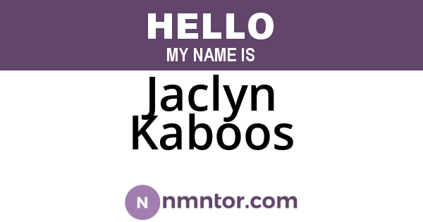 Jaclyn Kaboos
