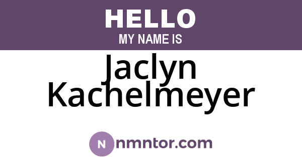 Jaclyn Kachelmeyer