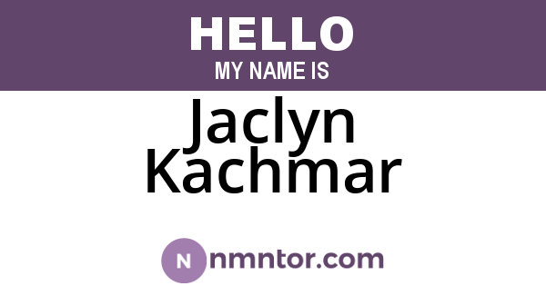 Jaclyn Kachmar