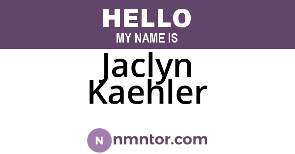 Jaclyn Kaehler