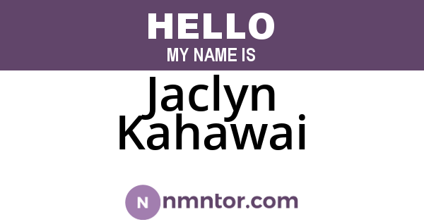 Jaclyn Kahawai