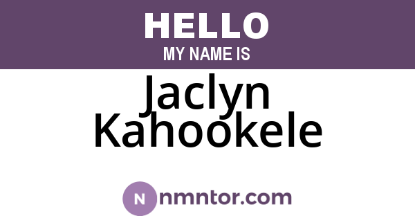 Jaclyn Kahookele