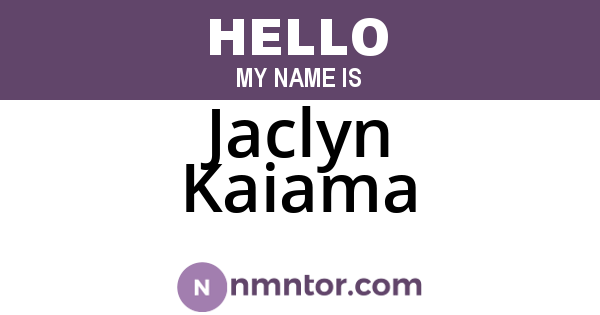 Jaclyn Kaiama