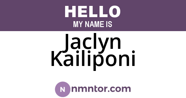 Jaclyn Kailiponi