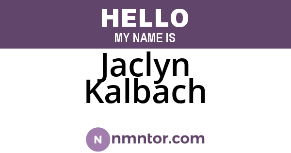 Jaclyn Kalbach