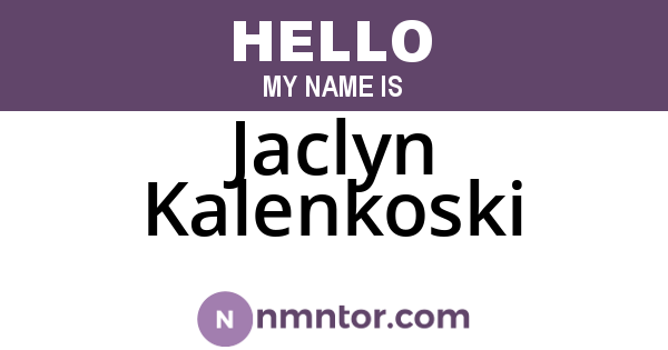 Jaclyn Kalenkoski