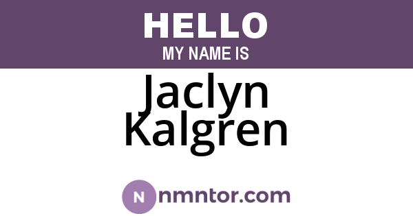 Jaclyn Kalgren