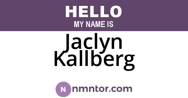 Jaclyn Kallberg