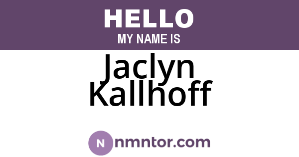 Jaclyn Kallhoff