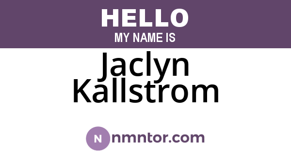 Jaclyn Kallstrom