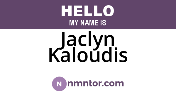 Jaclyn Kaloudis