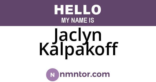 Jaclyn Kalpakoff