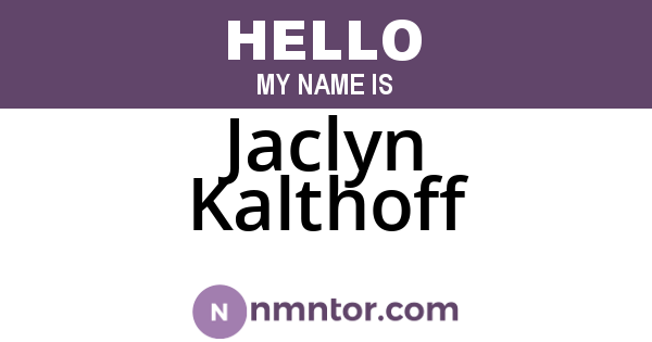 Jaclyn Kalthoff