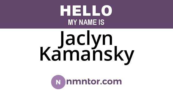 Jaclyn Kamansky