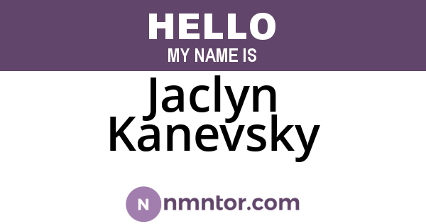 Jaclyn Kanevsky