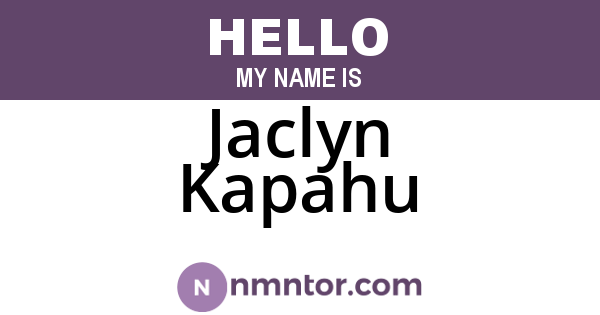 Jaclyn Kapahu