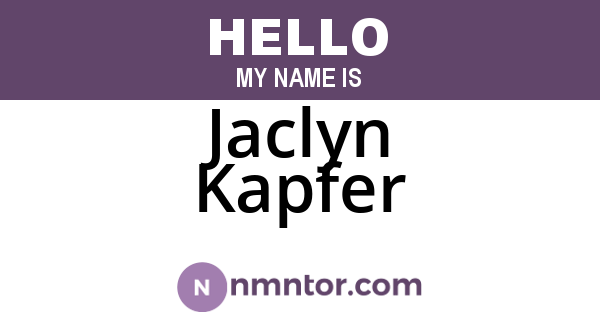 Jaclyn Kapfer