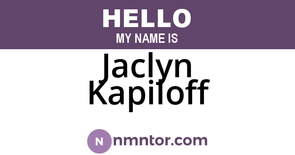 Jaclyn Kapiloff