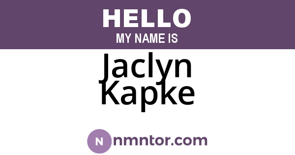 Jaclyn Kapke