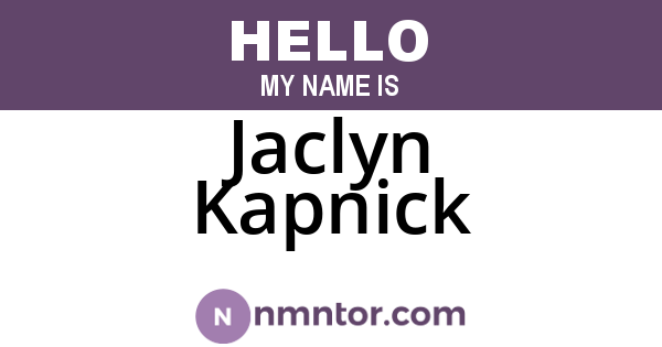 Jaclyn Kapnick