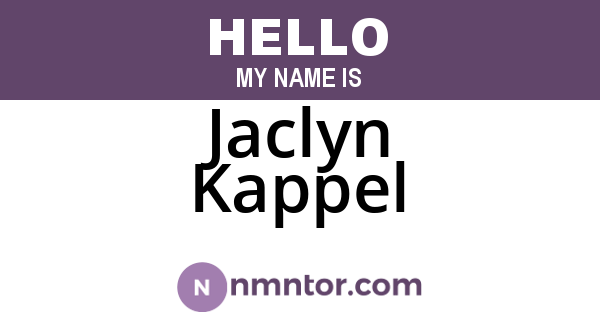 Jaclyn Kappel