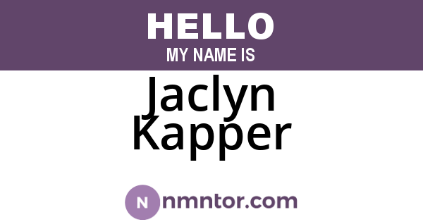 Jaclyn Kapper