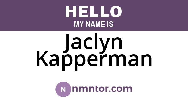 Jaclyn Kapperman